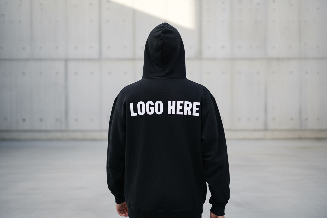 Luxe Hoodie 50–50 Fully Customizable DTF Print for Adults” BACK AND LEFT SIDE