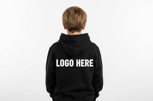 Luxe Hoodie – Fully Customizable DTF Print for Kids” BACK AND LEFT SIDE
