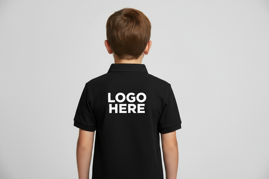 Polo T Shirts 50-50 –Fully Customizable DTF Print for Kids” BACK AND LEFT SIDE