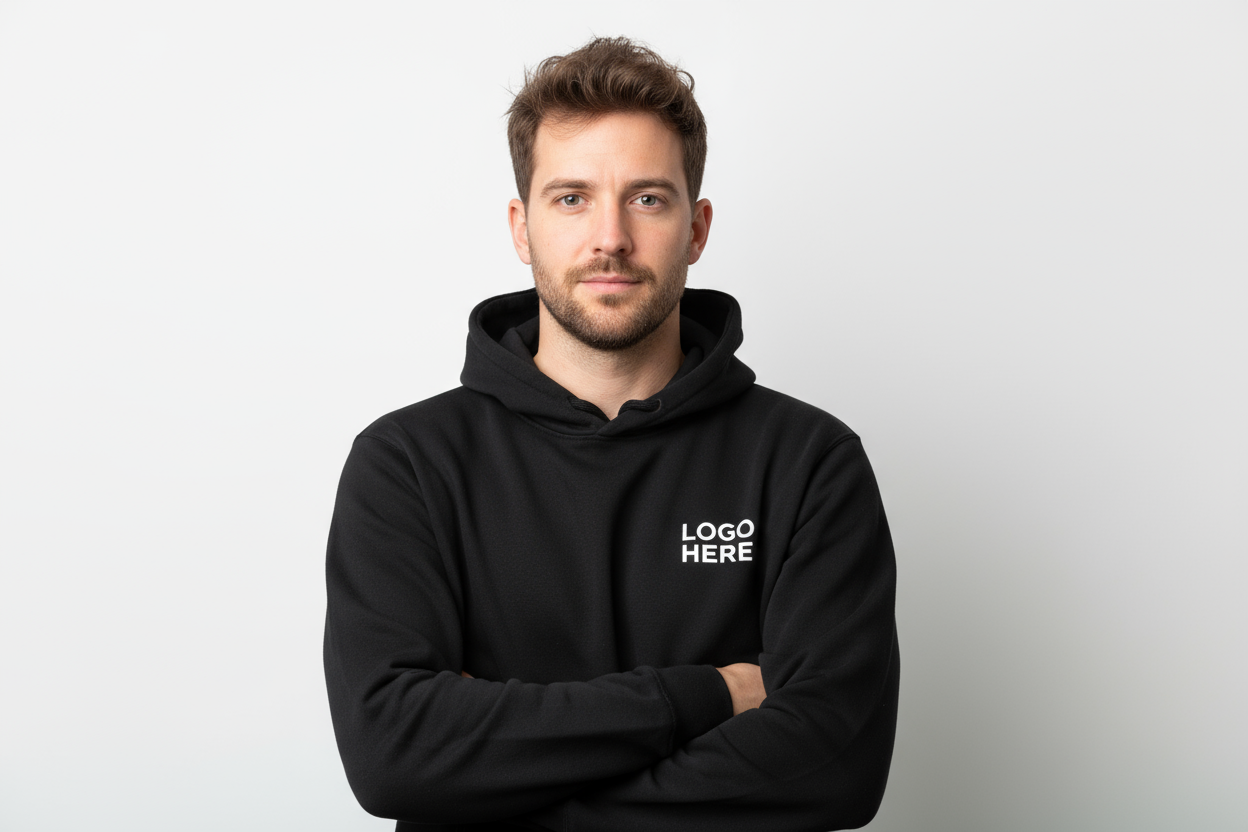 Luxe Hoodie 50–50  Fully Customizable DTF Print for Adults” BACK AND LEFT SIDE