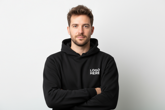 Luxe Hoodie 50–50  Fully Customizable DTF Print for Adults” BACK AND LEFT SIDE