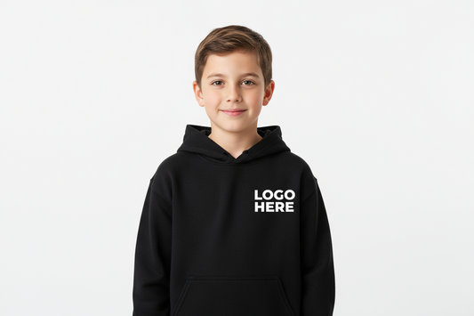Luxe Hoodie – Fully Customizable DTF Print for Kids” BACK AND LEFT SIDE