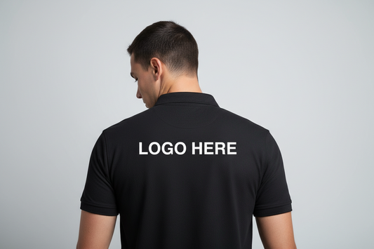 Polo T Shirts 50-50 –Fully Customizable DTF Print for Adults” BACK AND LEFT SIDE