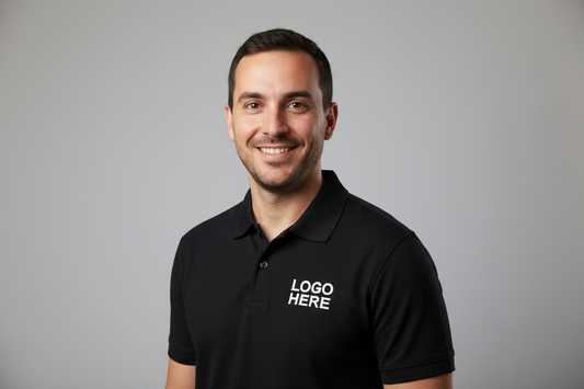 Polo T Shirts 50-50 –Fully Customizable DTF Print for Adults” BACK AND LEFT SIDE